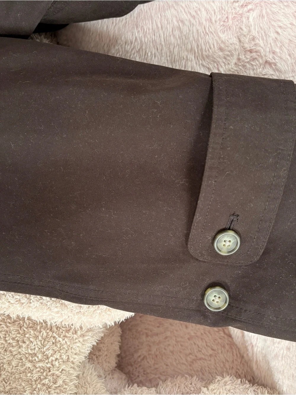 Lauren Ralph Lauren Black Microfiber Trench Coat Removable Wool Liner Men's 46L